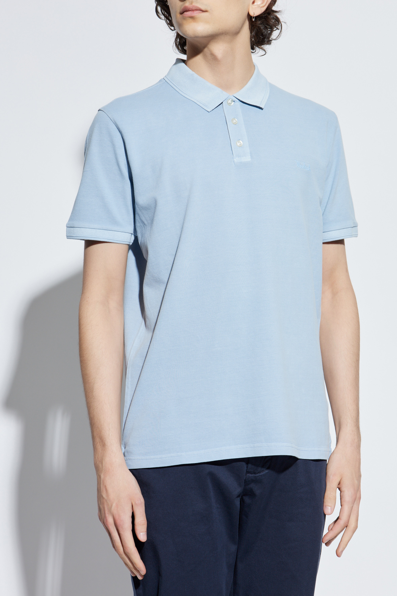 Tシャツ・カットソー WOOLRICH SS24 POLO WITH LOGO (CFWOPO0065MR_UT1483100) Men's Garment-Dyed Polo Shirt in Stretch Cotton with a